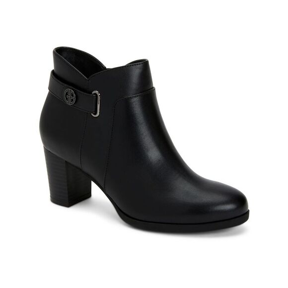 GIANI BERNINI Women's Black Artemyss Logo Hardware Strap Detail Heeled Boot - Picture 1 of 4